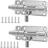 VINATO Chiavistello per Cancello, Spranga Robusta per Porta, Chiavistello per Porta in Legno, 4 Pollici in Acciaio Inossidabile 304, Set da 2 con Viti, Argento