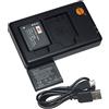 DSTE (2 pezzi) D-LI92 LI-50B batteria di ricambio e caricabatterie micro USB compatibili con Ricoh Pentax Optio I-10, RZ10, RZ18, WG-1, WG-1 GPS, WG-2, WG-2 GPS, WG-3, WG-3 GPS, WG-4, WG-4 GPS, WG-10, X70