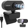 KQLHLHDYZ Webcam con microfono, webcam Full HD 1080P per PC, laptop, desktop, Mac, USB Plug and Play, webcam per Youtube, videochiamate Skype, studio, conferenze
