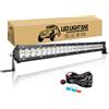 Willpower Barra LED 51cm 20 Pollici 144W Fari LED 12V 24V Fila Unica Slim Faretti LED IP67 Impermeabile Faro da Lavoro LED Barra Luci LED per Fuoristrada Auto Trattore Camion 4x4 Barca con Cablaggio