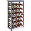 STELLSTAR Portabottiglie, Organizer per vino in bambù a 6 livelli per 24 bottiglie, Scaffale per la conservazione del vino, senza oscillazioni, per cucina con piano d'appoggio, grigio