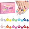 TOMICCA Set smalti bambina, 10 colori smalti glitterati atossici inodori peel off aqua asciugatura rapida kit regalo smalti per unghie per bambini, disegni fai da te per unghie