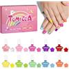 TOMICCA Set smalti bambina, 10 colori smalti glitterati rosa atossici inodori peel off aqua asciugatura rapida kit regalo smalti per unghie per bambini, disegni fai da te per unghie