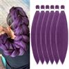 ShowJarlly Pre Stretched Braiding Capelli Riaggiunta Capelli Trecce Soft Easy Braids Meches Per Trecce 30 Pollici 6 Pacchetti/lotto Meches Trecce Africano Yaki Texture Treccia Estensioni dei Capelli Lavender
