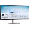 Dell S3423DWC USB-C 34 WQHD (3440x1440) 21:9 1800R Monitor Curvo, 100Hz, VA, 4ms, AMD FreeSync, 99% sRGB, Altoparlanti integrati, USB-C, 2x HDMI, Anni di Garanzia