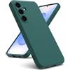 Oududianzi - Cover per Samsung Galaxy S25 FE 5G, Custodia Silicone Liquido, Interno in Microfibra Morbida, Protezione Antiurto Resistente - Verde Notte