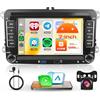 Rimoody 6G+128G 8 Core 7 Android Autoradio per VW Golf 5 6 Polo Tiguan Passat Touran Caddy T5 Trasporter Skoda Seat Carplay Android Auto Wireless Mirror Link Bluetooth FM/RDS/EQ/DSP WiFi GPS SWC Retrocamera