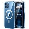 TAURI Cover per iPhone 12 Pro Max con Pellicola in Vetro Temperato,[Compatibile con MagSafe] Magnetica Custodia per Sottile Anticaduta - Trasparente