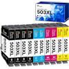 Fooylen 503XL Cartucce Multipack Compatibili per Epson 503 XL per Expression Home XP-5200 XP-5205 XP5200 XP5205, Workforce WF-2960 WF-2965 WF2960 WF2965 WF-2960DWF WF-2965DWF (10 Pezzi)