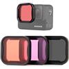 GEPULY Set di 3 filtri per obiettivo della fotocamera per GoPro Hero 5/6/7 Black/Hero (2018), filtro ND8 filtri per immersioni (filtro rosso chiaro e magenta) - da utilizzare direttamente