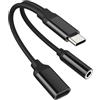 zoyuzan Cavo Aux USB C Adattatore 3,5 Jack Cuffie per iPhone15 Type C Caricatore Auricolari Sdoppiatore Compatibile con Samsung per Apple Pro Max Plus per iPad Pro Air Mini Type-C Ricarica Rapida Porta Cavi