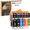 D&C Cartucce PGI-530 CLI-531 XL per Canon 530 531 XL Compatibili con Canon Pixma TS8750 TS8751 (Grigio, PGBK, Nero, Ciano, Magenta, Giallo)