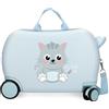 ROLL ROAD Happy Valigia per bambini rigida Chiusura a combinazione laterale 4 ruote Bagagli a mano è realizzato in ABS, un materiale rigido e leggero., gatto, Taglia unica, Valigia per bambini