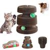 xyuayamz Graffiatoio per Gatti, Magic Organ Cat Scratching Board, Tiragraffi per Gatto in Cartone Ondulato, con Palla di Campana, Giochi Interattivi per Gatti per Interni ed Esterni, Pieghevole