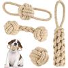 PEGRAUFC Corda Cane Resistenti Giochi, Giochi per Cani, Treccia per Cani, Giochi per Cani Cuccioli, 4 Pezzi da Masticare per Cani di Piccola Taglia e Media, Gioco Cane Indistruttibile, Corda per Cani