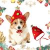 Zephyra Cappello di Natale per Cani e Gatti 4-7,5 KG, Accessorio Rosso con Pompon ed Estrella, Costume Natalizio Regolabile per Animali Domestici, Cappello Morbido per Festa Natalizia