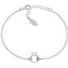 Amen Bracciale in Argento 925, della collezione San Valentino 2024, con zirconi bianchi, colore rodio Lungh. 16 + 3 cm charm ⌀ 1 cm