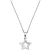 Amen Collana da donna, stella in argento con zirconi, 40 cm + 5 regolabile, piccolo, argento Sterling, zircone