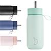 Chilly's Switch - Tazza Switch in acciaio inossidabile senza BPA con cannuccia larga per frullati e tè - A doppia parete, isolata sottovuoto - Lichen Green, 750ml