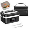 TLPEMN Scaldavivande a Batteria Ricaricabile, 1L Scalda Vivande a Batteria Ricaricabile, 16000 mAh , Scaldavivande Portatile con Stoviglie e Sacchetto Isolato per Ufficio, Picnic, Auto e uso All'aperto