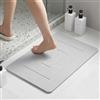 IZPFTOP Tappeto bagno diatomite,Tappetino bagno assorbente,Tappetino pietra doccia,tappeto doccia assorbente, tappeto bagno antiscivolo,tappetini bagno 60x39cm (blanco)