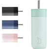 Chilly's Switch - Tazza Switch in acciaio inossidabile senza BPA con cannuccia larga per frullati e tè - A doppia parete, isolata sottovuoto - Lichen Green, 500ml