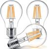 Vanpus 6W A60 E27 LED a Filamento Edison, Bianco Caldo 3000K, 360°, AC/DC 12-24V, Equivalente Alogeno 60W, per Camper/RV/Yacht/Imbarcazioni/Camion (3 Pezzi)
