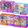 QUOKKA Puzzle per bambini dai 4 ai 5 anni - Puzzle Scintillante da 4x60 pezzi per bambine dai 5 ai 6 anni - Giochi di Puzzle Colorati con Principessa, Unicorno, Sirena e Animali
