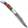 PAL 2000 KNIVES SPSR bellissimo coltello artigianale in acciaio damasco fatto a mano con fodero e apribottiglie vini e champagne garanzia di alta qualità 9691