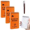 Ayicheyl Spiral Quaderno Appunti Impermeabile, 3 Pezzi A7 Taccuino Tascabile Resistente All'acqua con Penna, Block Notes Piccoli Mini Notebook 5 Minute Journal per I Viaggi, La Scuola, Il Lavoro (Arancione)