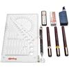 rOtring Isograph Set College Penna Fineliner e Matita | 3 Penne Tecniche (0,25mm 0,35mm 0,50mm) e Matita Meccanica (0,5mm) + Accessori