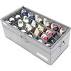 LUVHOMEE Organizer Scarpe per Armadio, Adatto a 24 Paia, Contenitori per Scarpiera Salvaspazio Scatole, Porta Scarpe Trasparenti con Supporto Inferiore, Portascarpe Organizzatore con Manici Rinforzati, Grigio