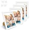 XHDA Set di 4 cornice per foto bianco, 10x15 cm, con supporti, formati orizzontali e verticali, cornice per foto decorazione da tavolo o da parete