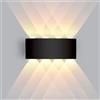 Voltix Applique da Parete LED per Interni ed Esterni, 8W Luce Calda 3000K, Lampada da Muro Impermeabile, Design Moderno in Alluminio, Ideale per Casa, Balcone e Giardino (Luce Calda 3000K, Nero)