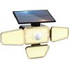 Peasur Faretto Led da Esterno Solare, 318 LED Luce Solare con Sensore di Movimento, 3 Modes Impermeabile Faretti Solari, Luci Solari per Giardino Garage Parete