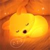 Okayera Luce notturna a forma di volpe per bambini, simpatica lampada in silicone con timer ricaricabile dimmerabile da 20 minuti, luce decorativa per comodino, regalo di compleanno e Natale, idea