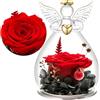 Yamonic Regalo Festa della Mamma, Rosa Stabilizzata Vera Regalo Donna,Rosa Eterna in Angel Cupola Regali Mamma,Figurine di Angeli Regali Nonna Donna Compleanno Angelo Custode Festa della Mamma