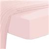 Pizuna Linens Pizuna Lenzuolo con angoli Matrimoniale Cotone 140x200 cm Rosa Chiaro,400 fili con Sateen 100% Cotone a fiocco lungo lenzuolo coprimaterasso con tasca profonda 40 cm (Biancheria De Letto Cotone)