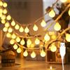 ENLACE Catena luminosa per interni, 6 m, 40 LED, luce bianca calda, funzionamento USB, catena luminosa a sfera per matrimoni, feste, Natale, balcone, campeggio, interni ed esterni