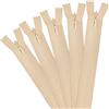 SUBTAVIK Set di 5 cerniere invisibili, 40 cm/16 pollici nylon per cucito: cuscini, gonne, pantaloni, abbigliamento, borse (beige)