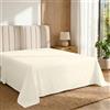 Pizuna Linens Pizuna Lenzuolo sopra singolo Cotone 150x280cm Avorio 400 fili trama Sateen | Lenzuolo sopra Singolo 100% cotone a fiocco lungo, trama sateen, 150x280 cm, colore Nuovo Avorio, 400 fili, 1 pezzo