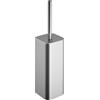 COSMIC NEA - Scopino per pavimento da bagno, in acciaio inox cromato opaco | Porta scopino per WC in stile minimalista. Realizzato in plastica e resina