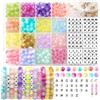 Liangding 800pcs Perline per Braccialetti, 8 mm 16 Colori Perline di Vetro per Bracciali con 300 Lettere, Bracciale Kit Craft, DIY Craft Decorazione