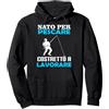 Divertente idea regalo di pesca per un p Nato Per Pescare Costretto A Lavorare Regalo Per Pescatore Felpa con Cappuccio