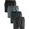 NEXT Uomini Confezione da 4 Boxer in Tessuto Striscia Nera XXL