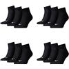 Puma Quarter, 12 paia di calzini sportivi da uomo, Unisex, Black, 47/49
