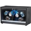 Mcbazel Carica Orologi Automatico per 6 Orologi, Motore Super Silenzioso con Luce LED, Custodia Display con 4 Modalità di Rotazione, Alimentazione USB