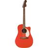 Fender Chitarra acustica Fender California Standard Redondo™ CE, tavola armonica in abete, battipenna avorio, rosso Fiesta