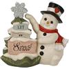Goebel Let it Snow 66-704-74-1 - Statuetta natalizia a forma di pupazzo di neve, in gres, dimensioni: 13 x 12 x 8,5 cm