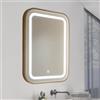 M Ledme - Specchio da bagno con luce 60X80 cm, specchio quadrato in legno 15W, dimmerabile, 3 colori di luce, interruttore touch, vetro temperato HD, IP44, LM9310